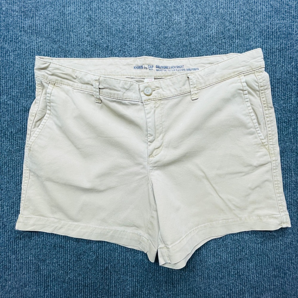 Gap Khakis Girlfriend Shorts Tan Beige Chino Size‎ 10 5 Inch Inseam Preppy Boho